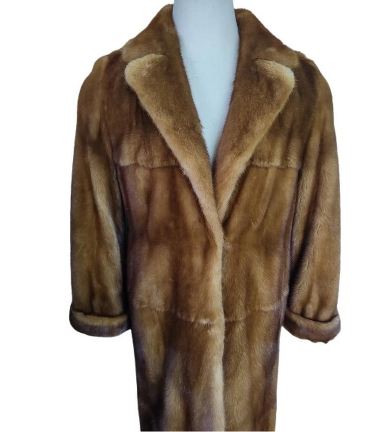 Brand new custom made whiskey female mink Fur coat men's 44 silk ~no duties