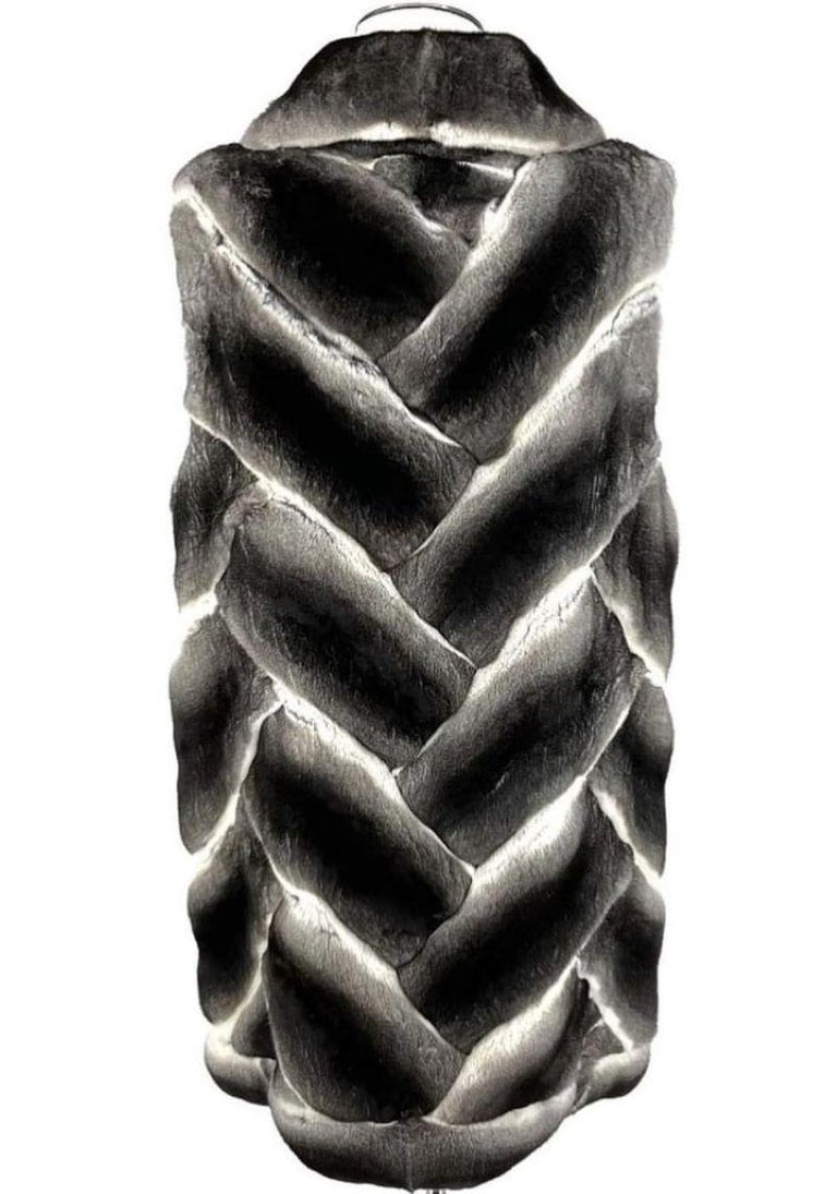 Brand new chinchilla fur vest size M