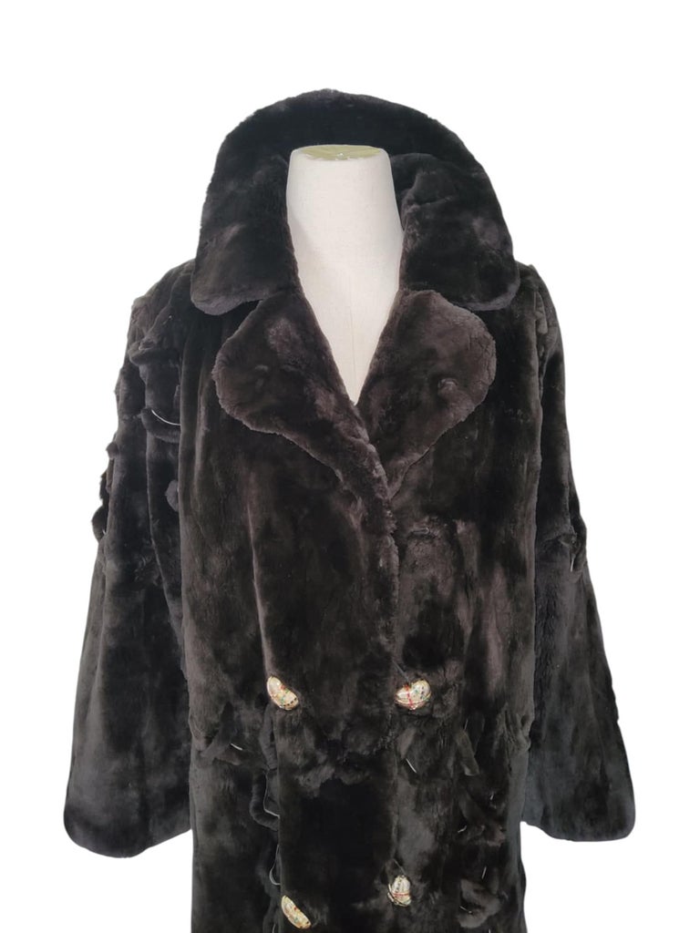 Brand New Zuki Sheared Beaver Fur Coat with Fur Trim (Size 14) ~no duties