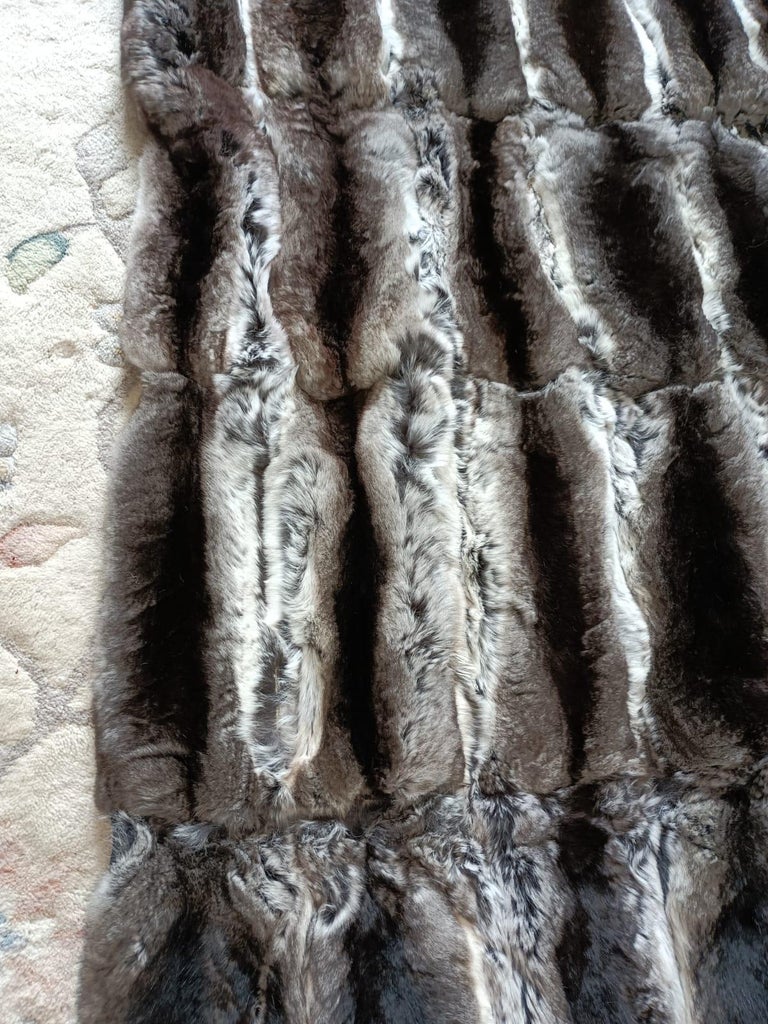 Brand New Chinchilla Fur Blanket (Size 40"x60") Loro Piana ~no duties