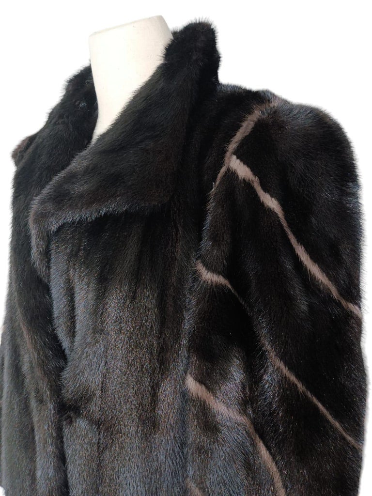 Mint lustrous black Mink Fur Coat (Size 10 M) ~no duties
