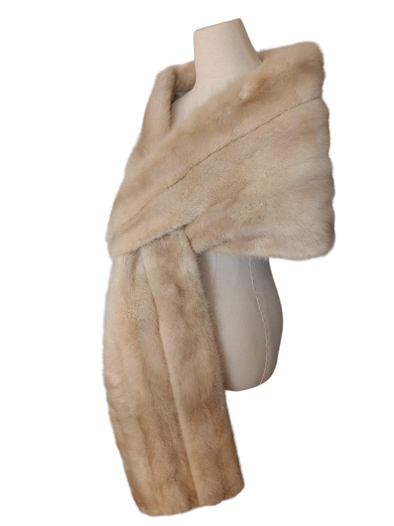 Holt Renfrew Blush mink Fur Cape Shrug Stole Boa wedding ~no duties