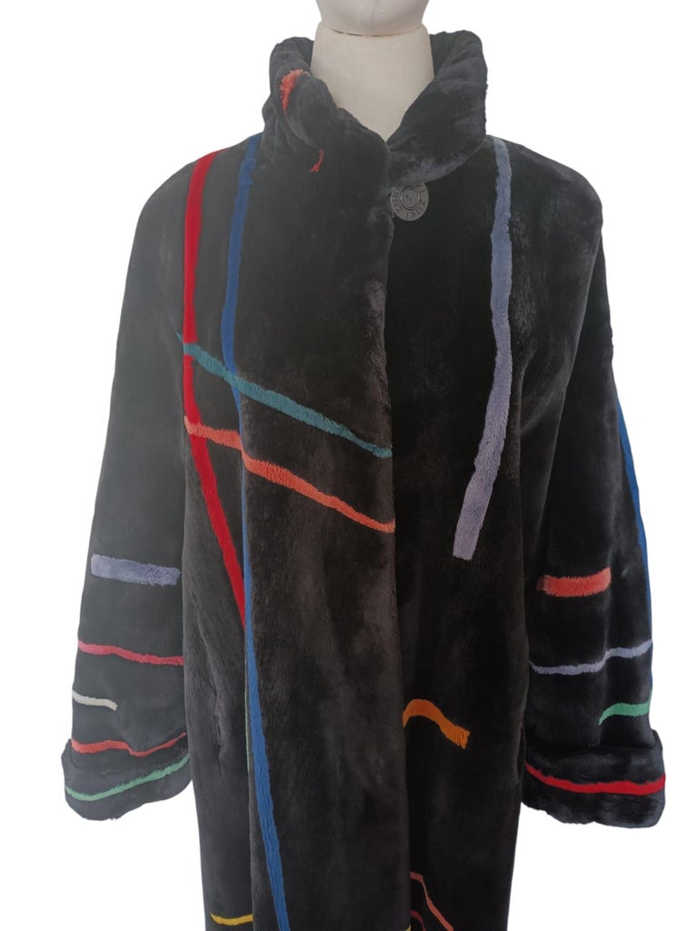 Brand New Zuki Sheared Beaver Fur Coat with Fur Trim (Size 14) ~no duties