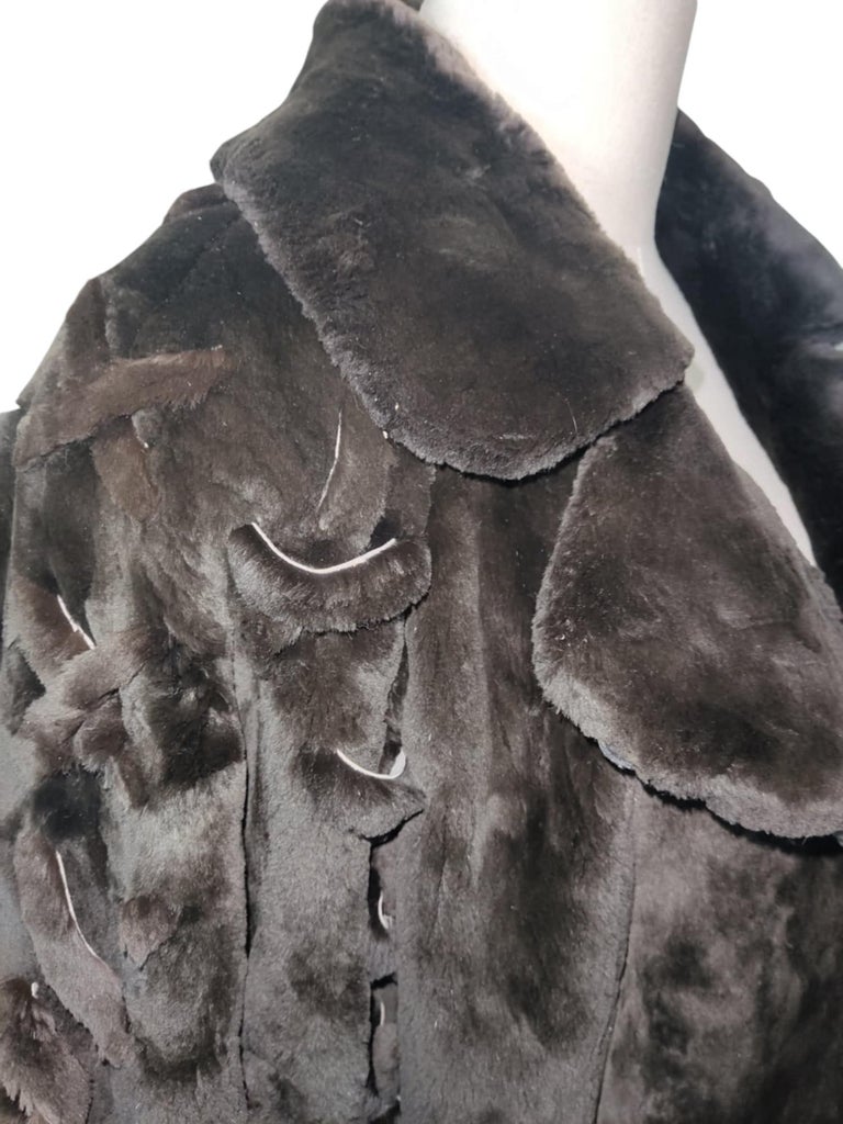 Brand New Zuki Sheared Beaver Fur Coat with Fur Trim (Size 14) ~no duties