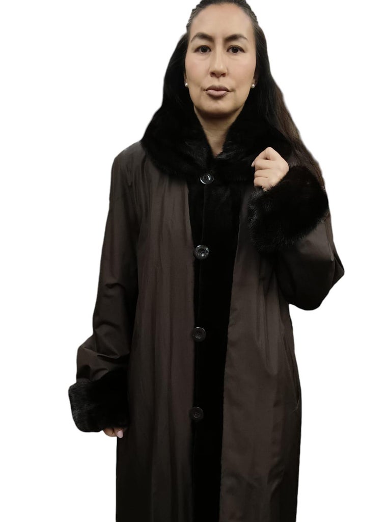 Christian Dior sheared female Mink Fur Coat reversible size 16 ~no duties