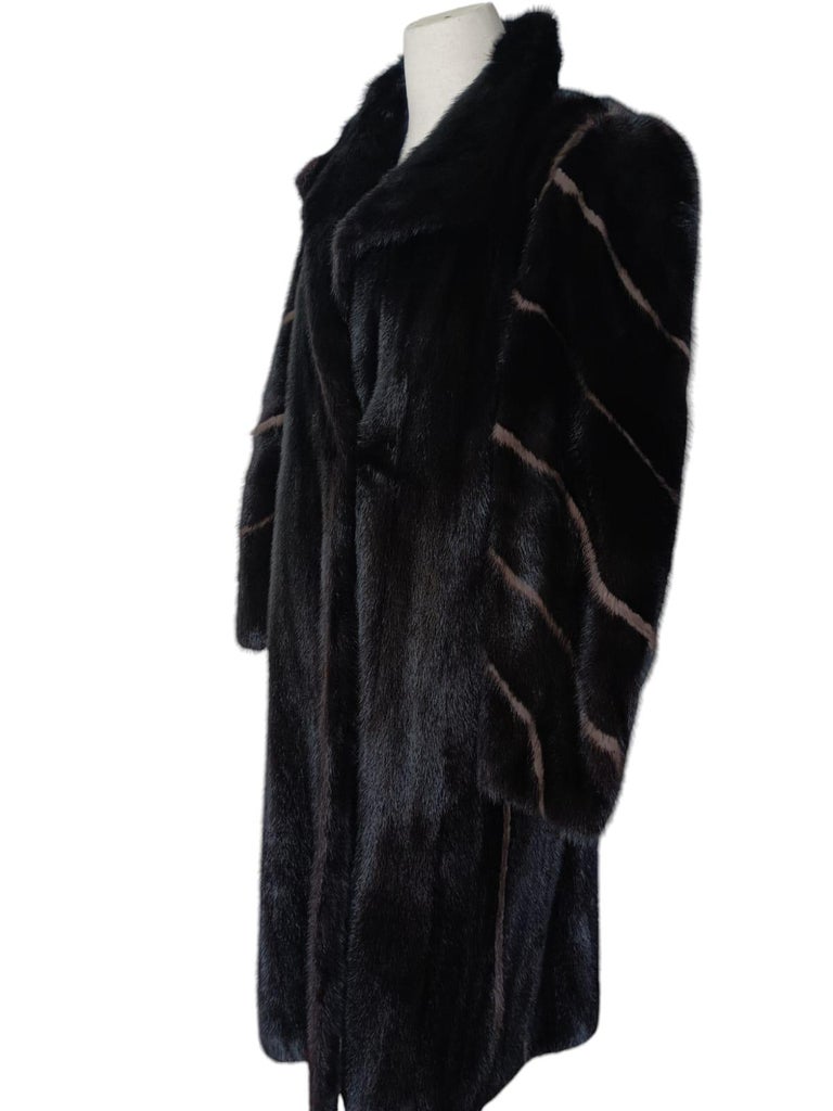 Mint lustrous black Mink Fur Coat (Size 10 M) ~no duties