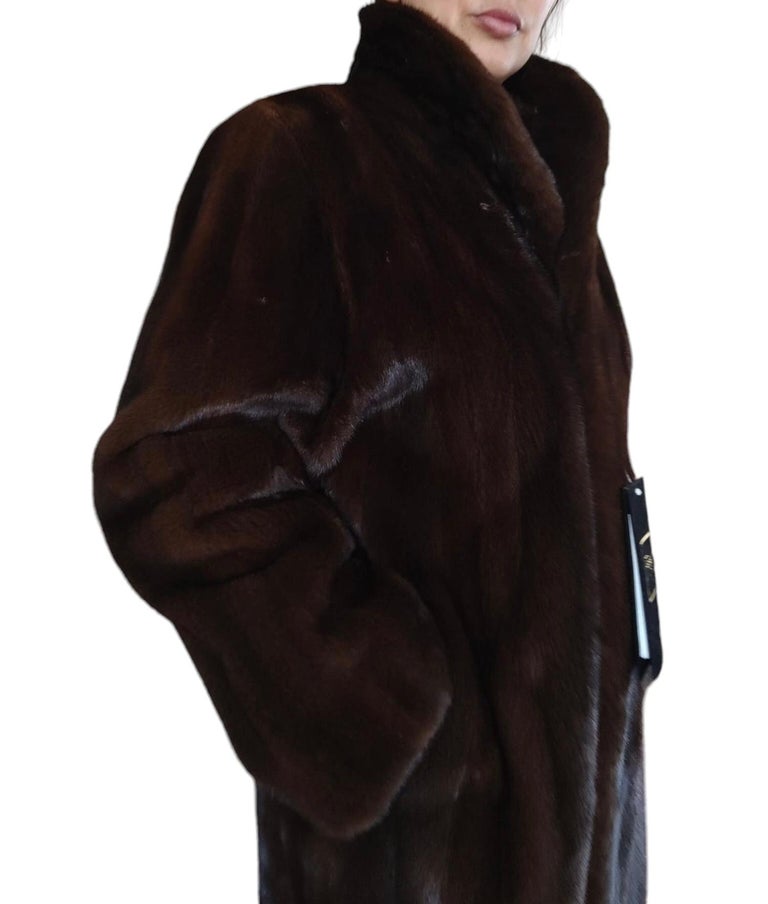 Brand new demi buff female mink fur coat size S 8 ~no duties