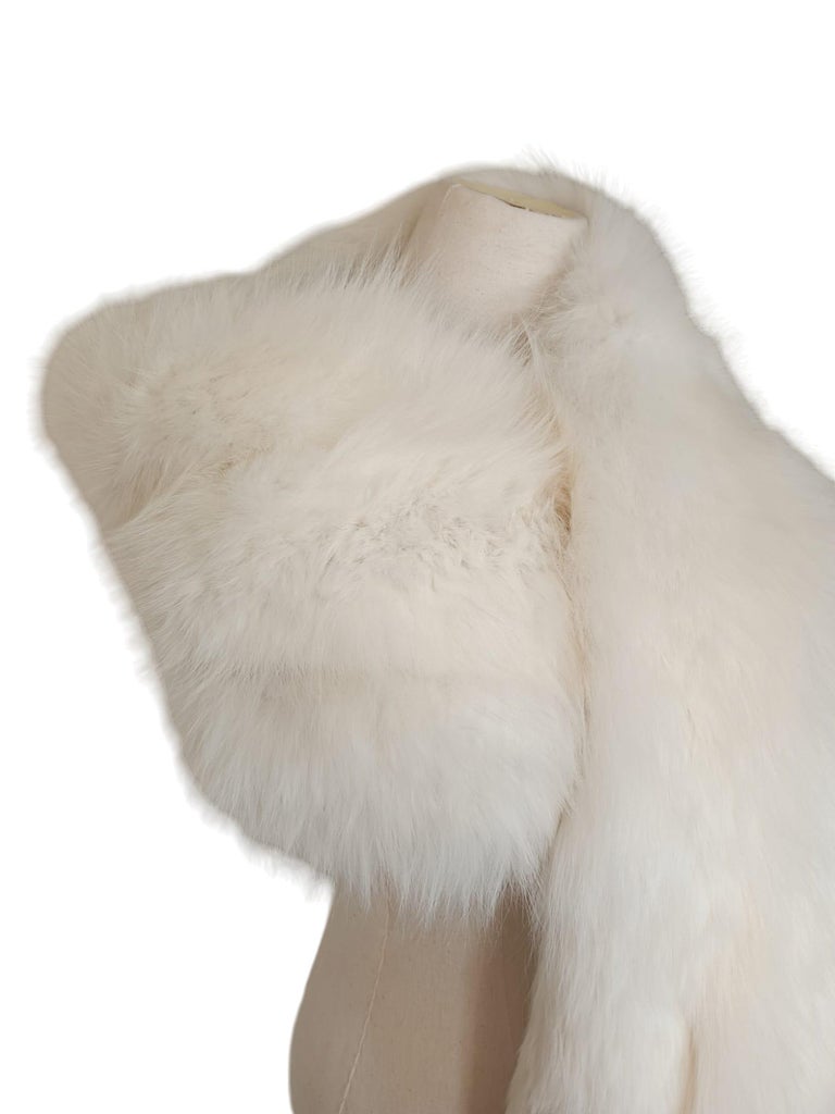 Holt Renfrew White Fox Fur Cape Shrug Stole Boa wedding ~no duties