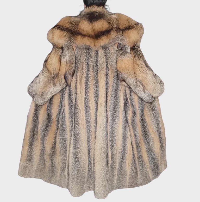 Brand new American gray fox fur coat size 14-18 L ~not duties