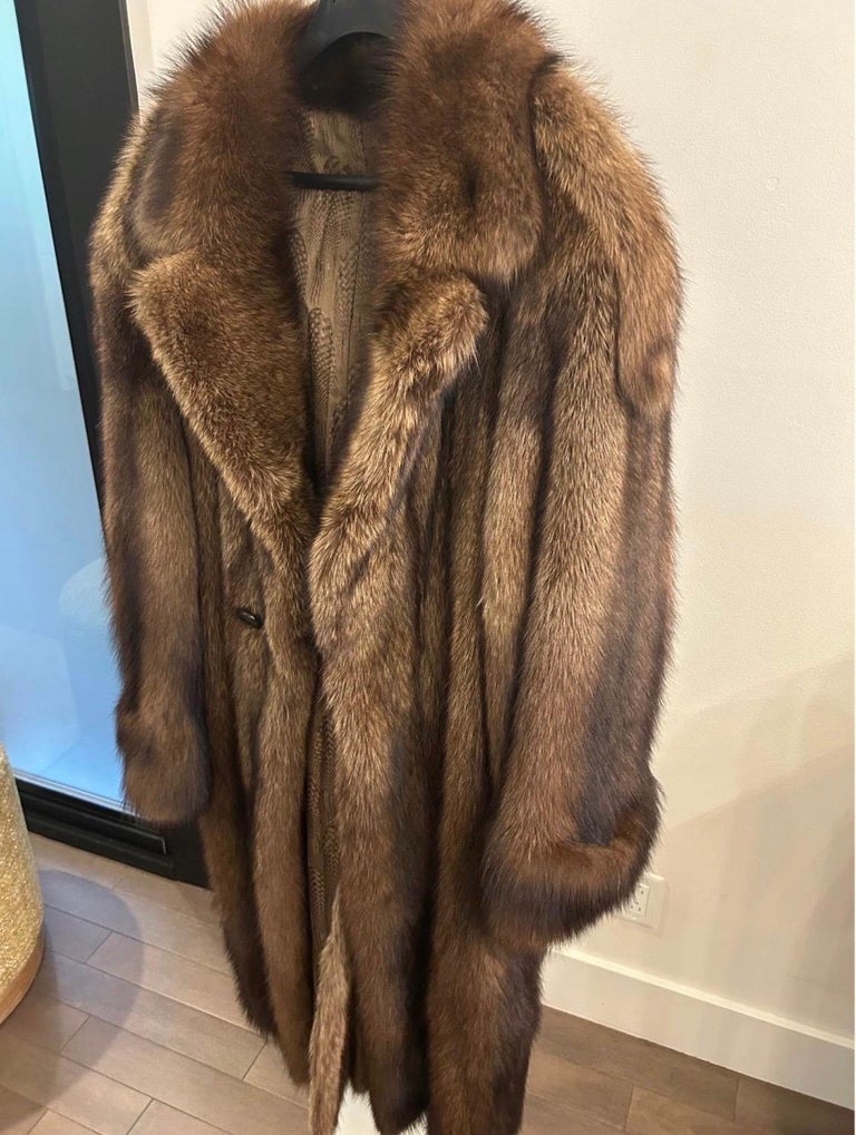 Big Tall Men's Fisher sable fur coat jacket size 50/L ~no duties