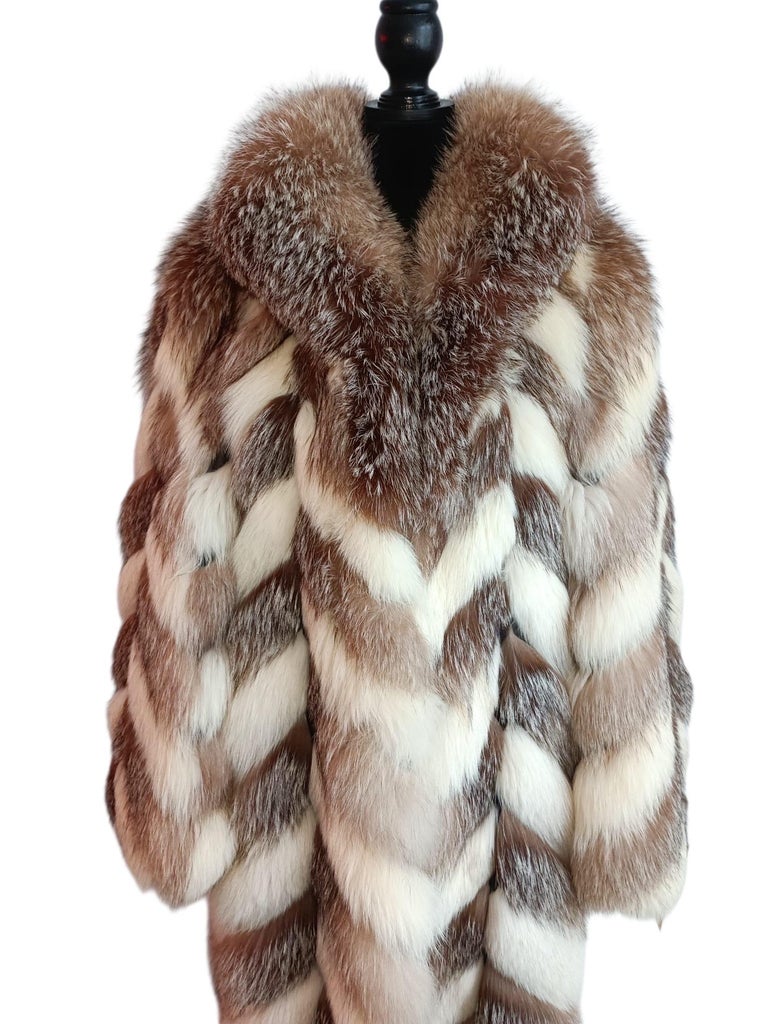 Mint Christian Dior sectional fox fur coat 10/M ~no duties
