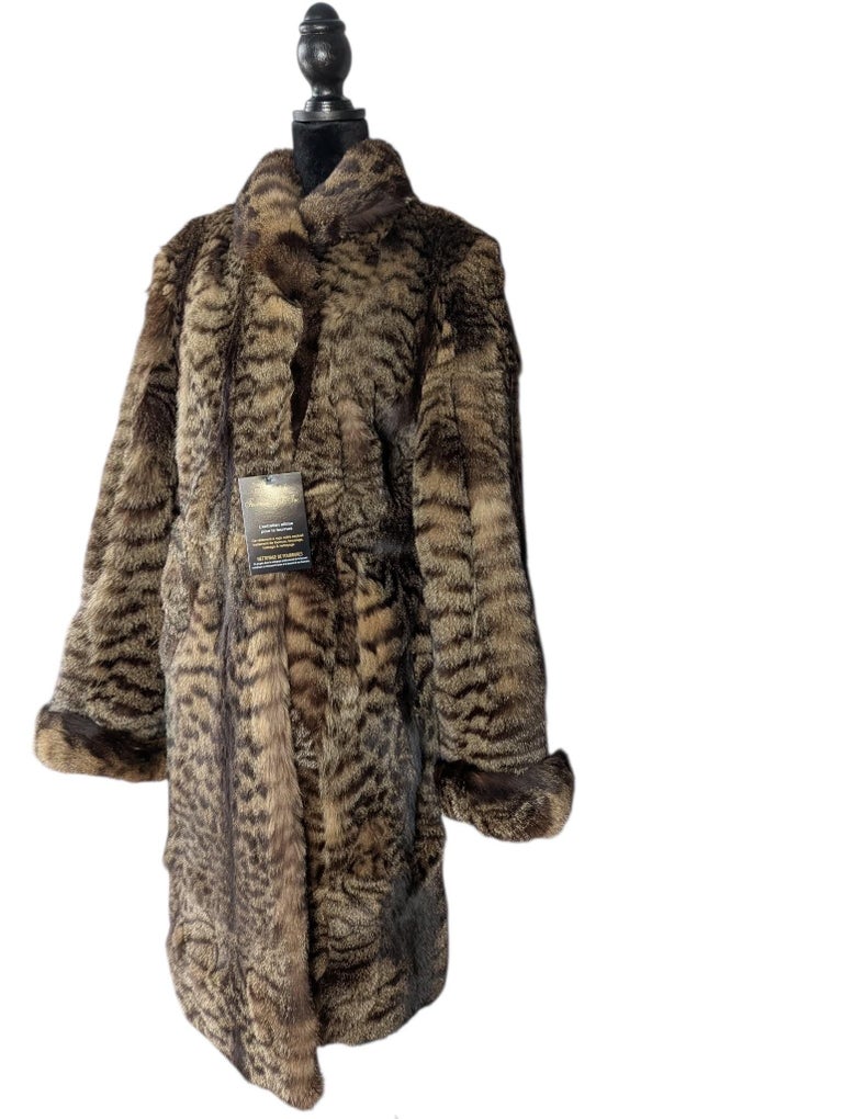 European wild cat fur coat size 18 ~no duties