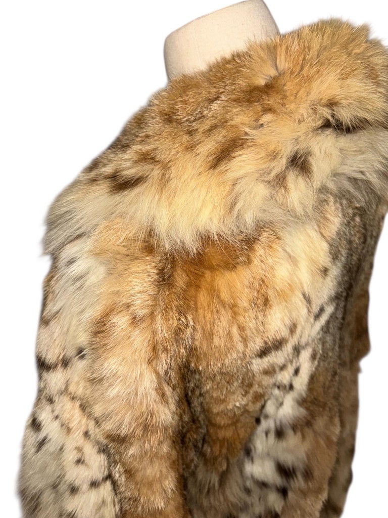 Mint bobcat lynx fur coat size 4-6 ~no duties