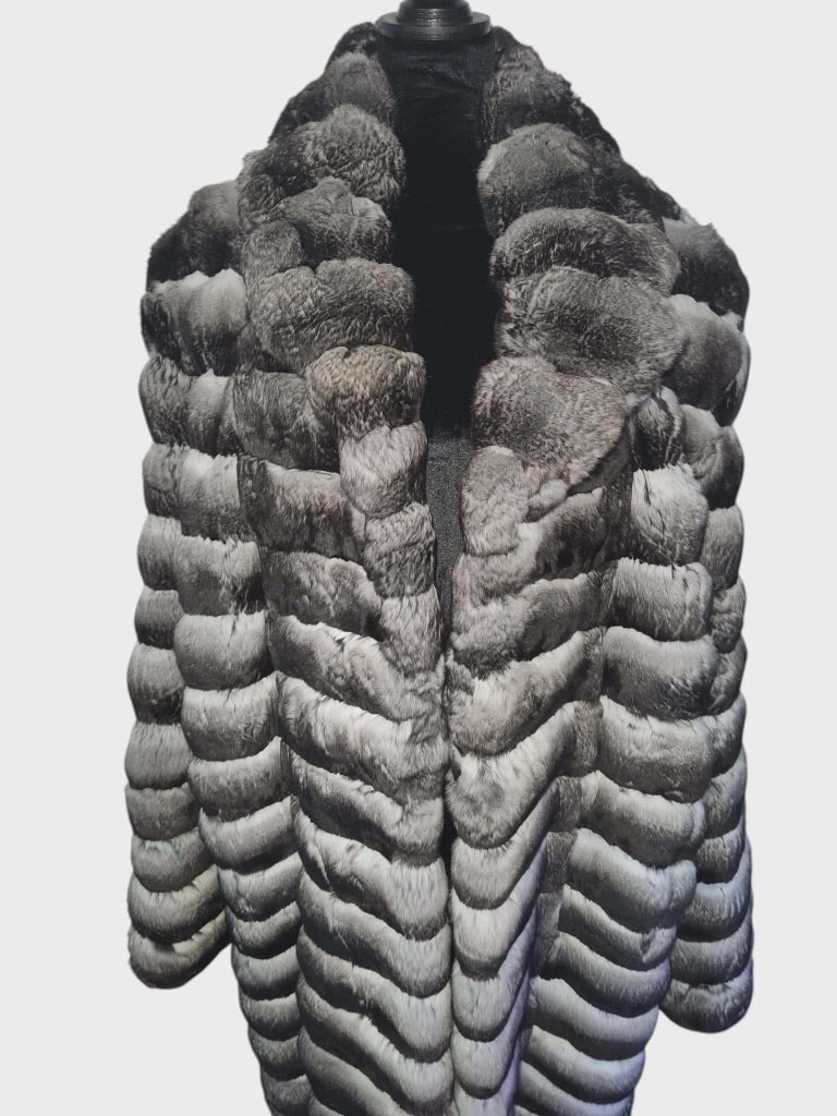 John Galliano chinchilla fur coat unisex women 18 men’s 44-46/L ~no duties
