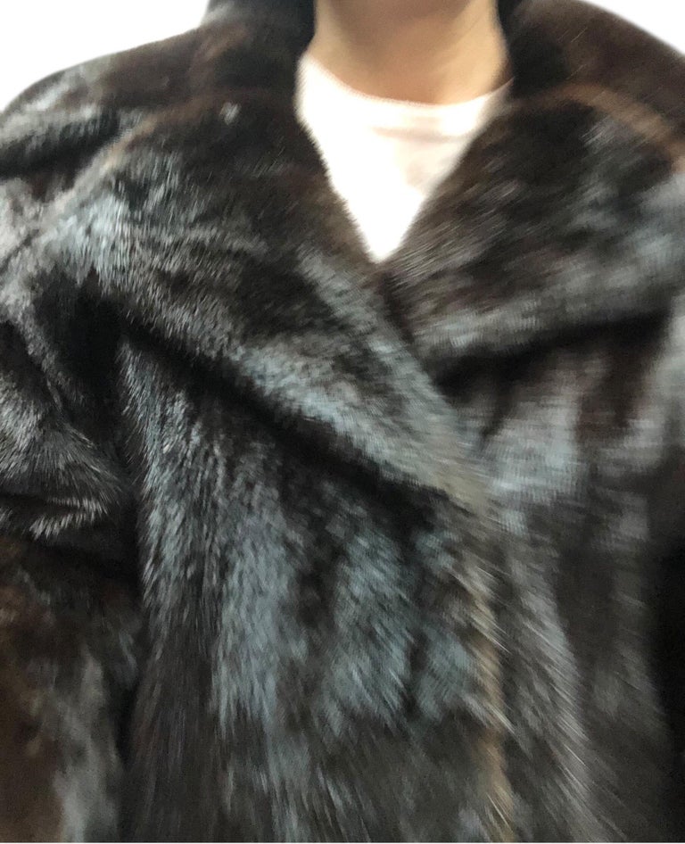 Vintage ranch notch collar mink fur coat 10/M ~no duties
