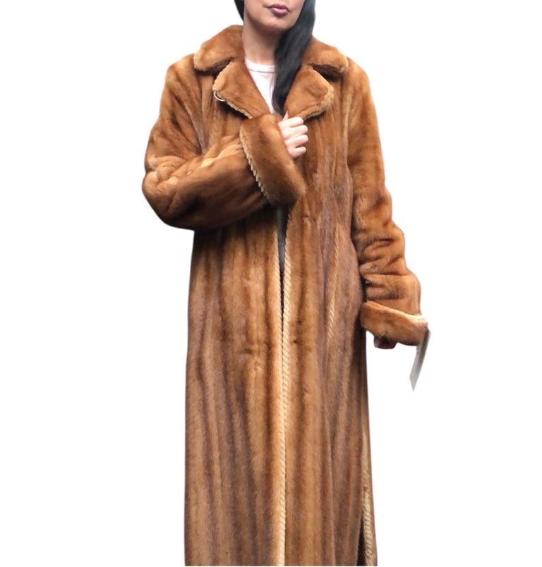 Brand new Jean Crissan whiskey female mink fur coat 8-10/M ~no duties