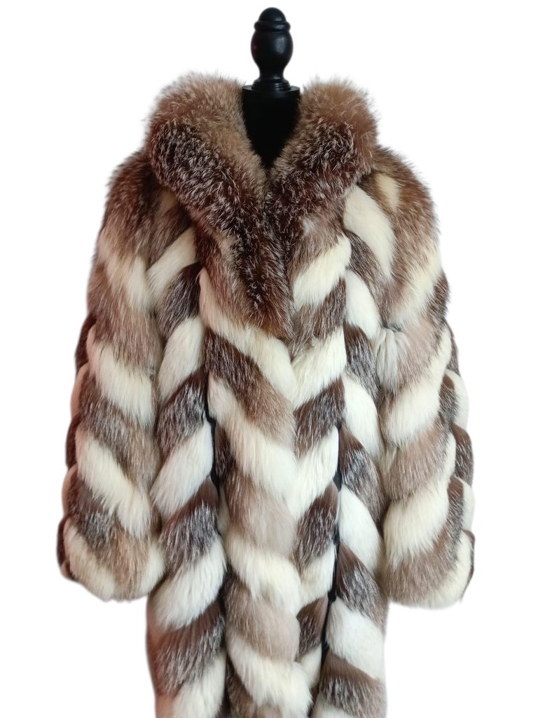 Mint Christian Dior sectional fox fur coat 10/M ~no duties