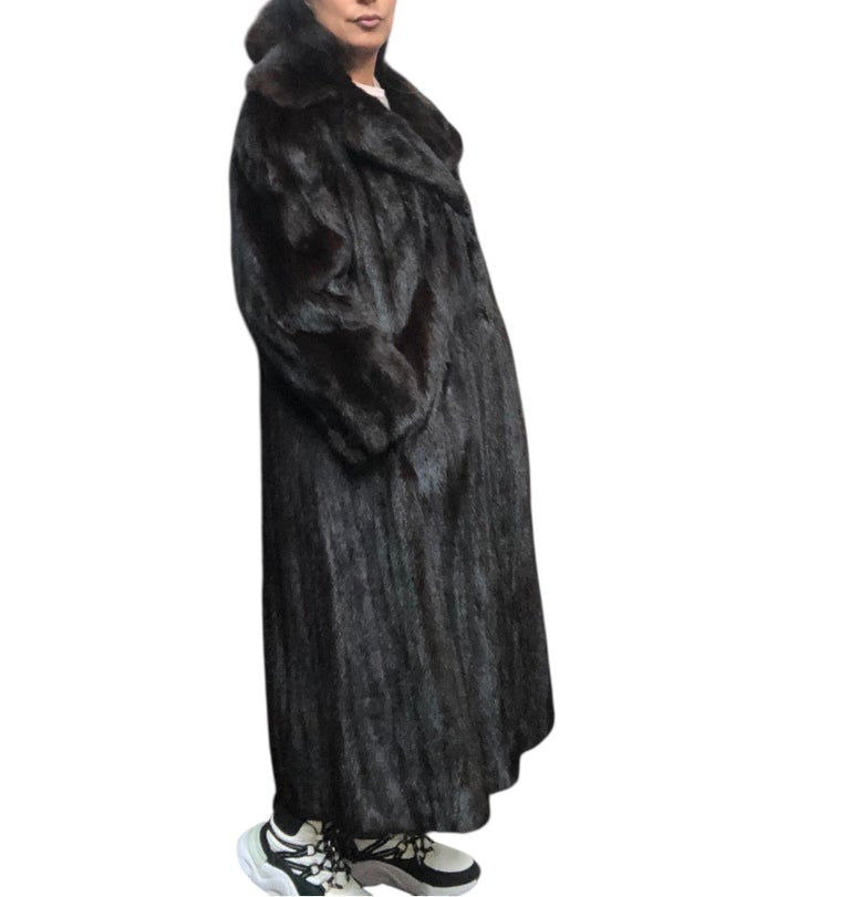 Vintage ranch notch collar mink fur coat 10/M ~no duties