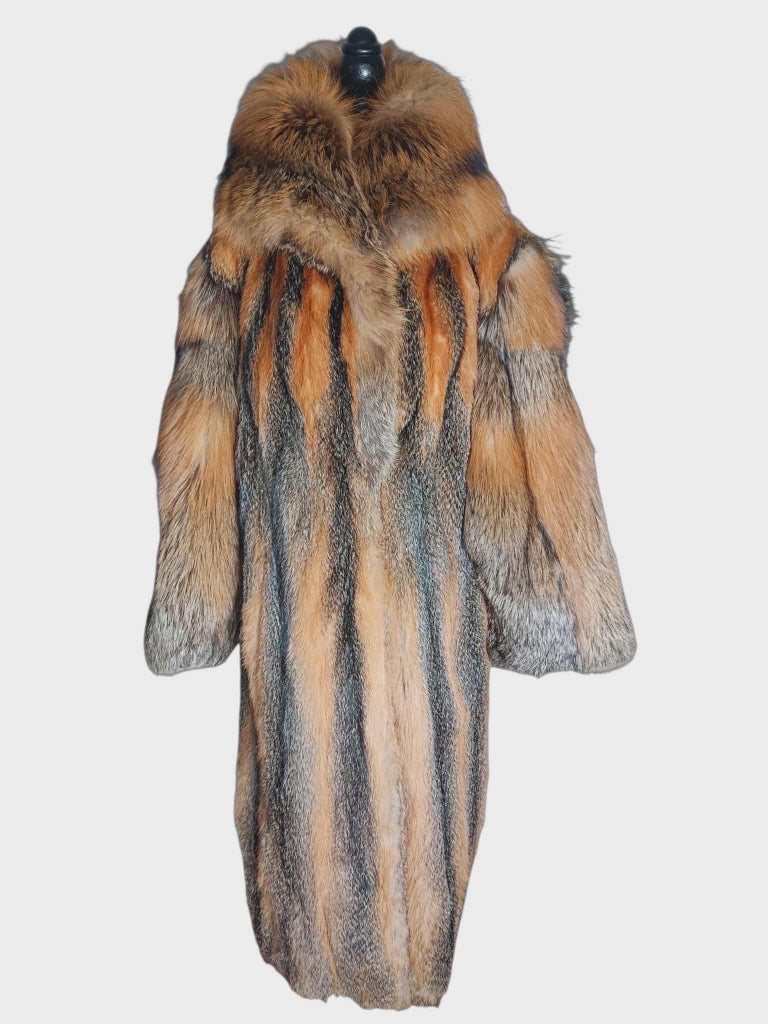 Brand new American gray fox fur coat size 14-18 L ~not duties