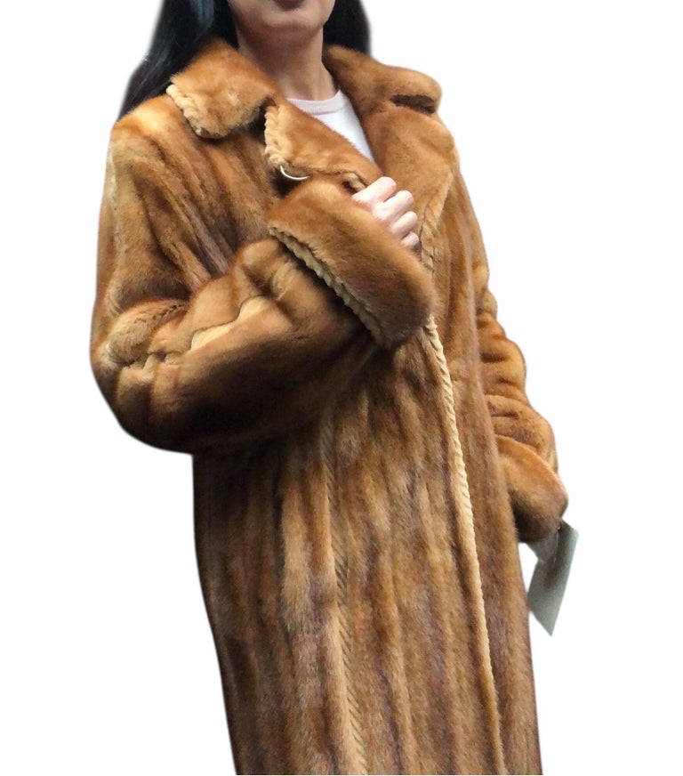 Brand new Jean Crissan whiskey female mink fur coat 8-10/M ~no duties