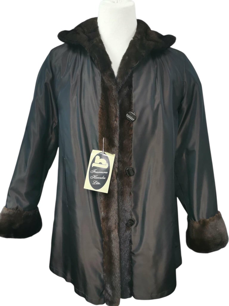 Brand New sheared Mink Fur Coat reversible size 10 (M) ~no duties