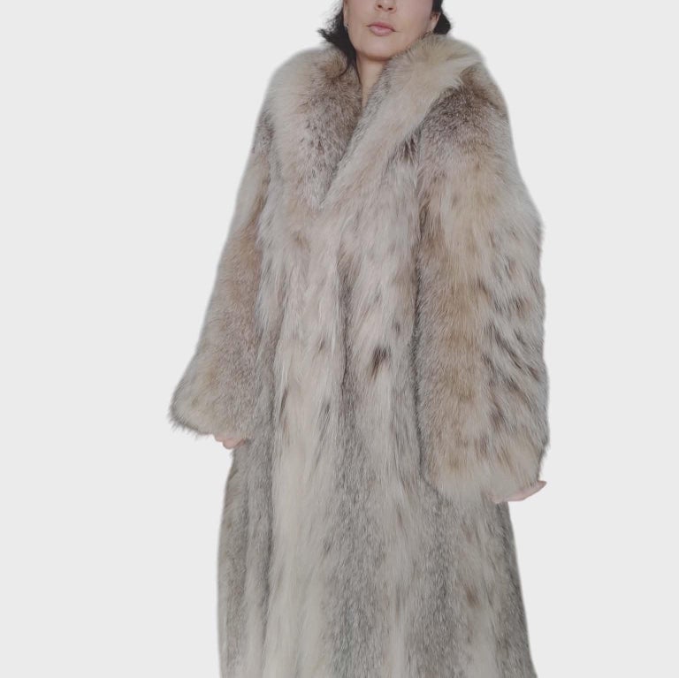 Mint Revillon Lynx fur coat 6/S ~no duties
