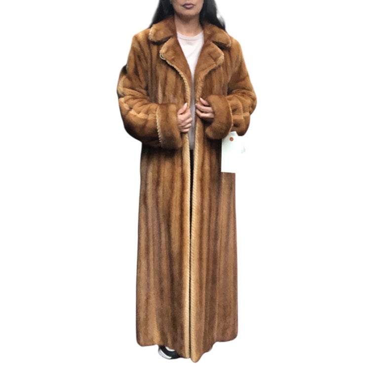 Brand new Jean Crissan whiskey female mink fur coat 8-10/M ~no duties