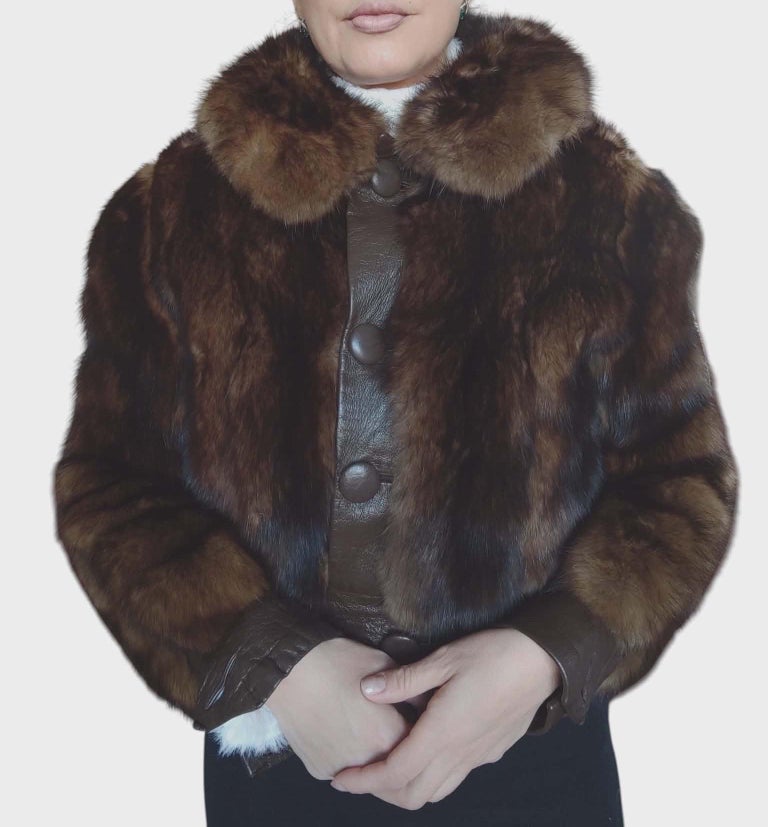 Vintage Russian sable fur jacket 6/S ~no duties