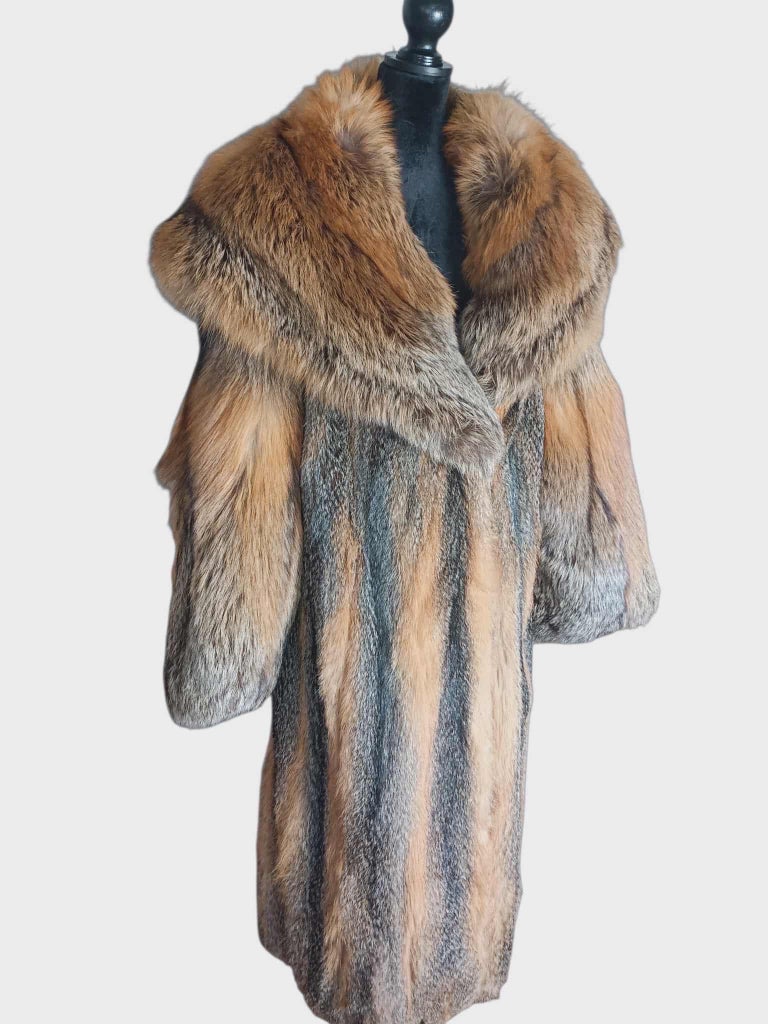 Brand new American gray fox fur coat size 14-18 L ~not duties