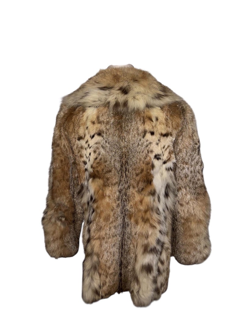 Mint bobcat lynx fur coat size 4-6 ~no duties