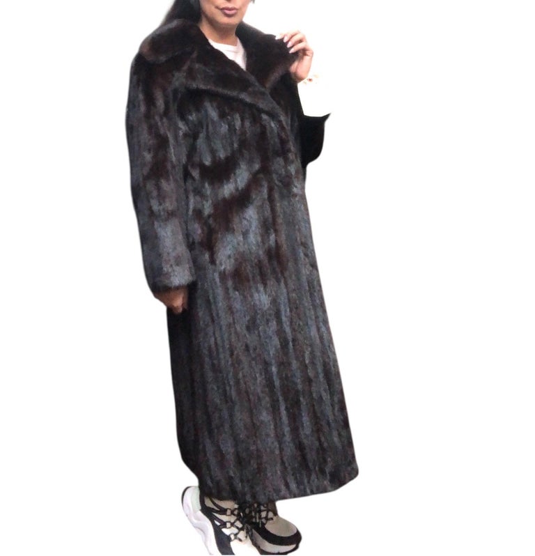 Vintage ranch notch collar mink fur coat 10/M ~no duties