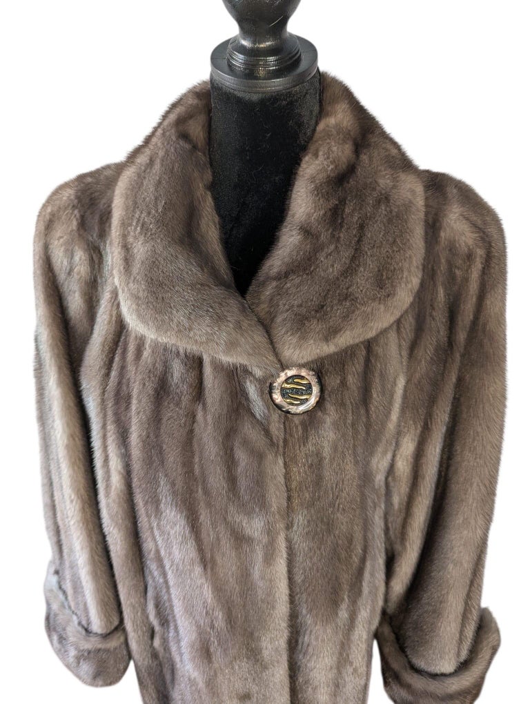 Brand new blue iris mink fur coat #805 ~no duties