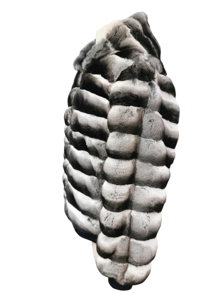 Brand new reversible leather chinchilla fur coat jacket men’s 44 ~no duties