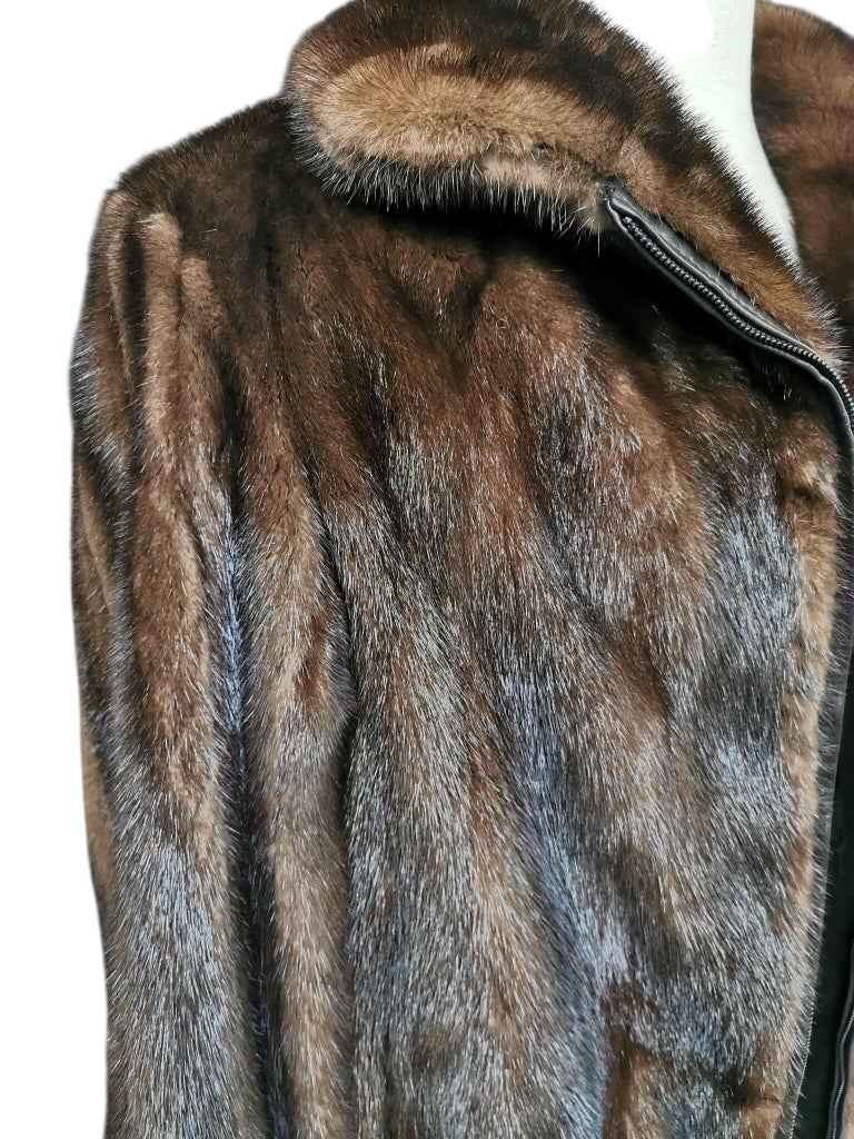 Men’s bomber jacket mink fur coat mohogany 44 ~no duties