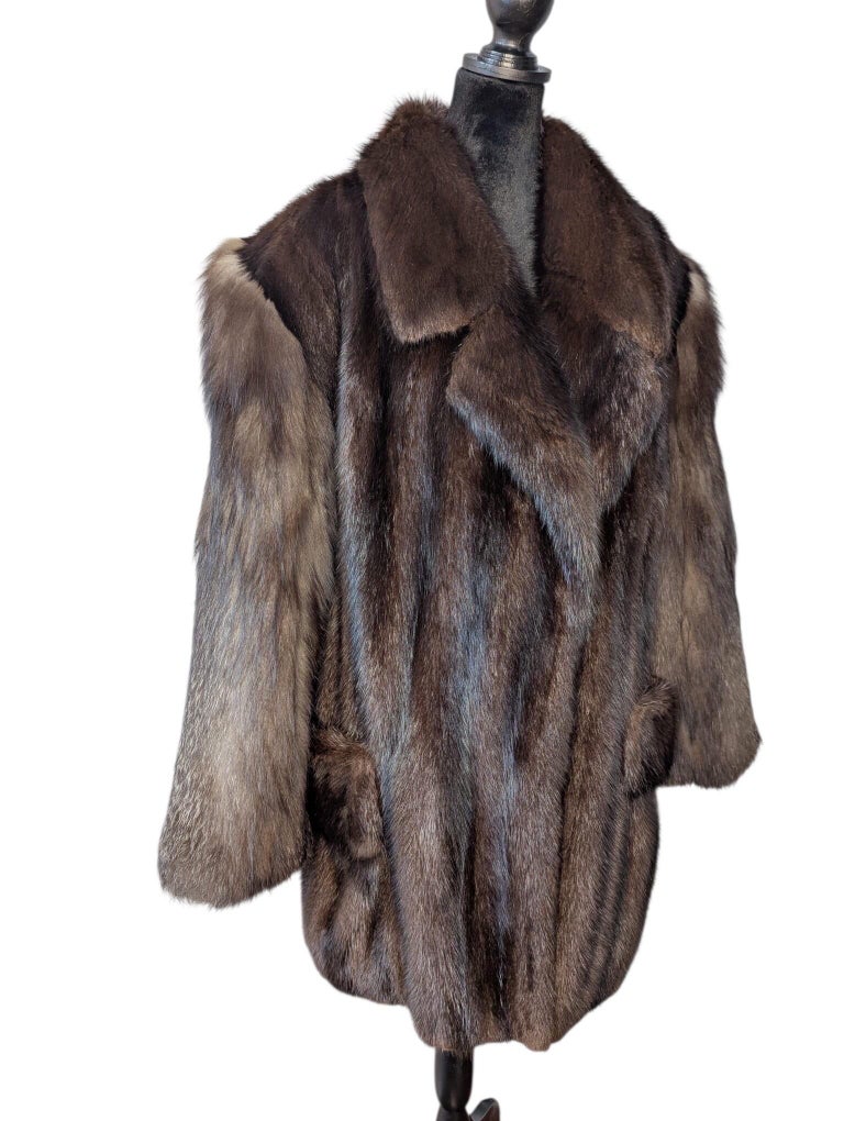 819 unisex mink fur jacket men’s 38/ S or 12/L women