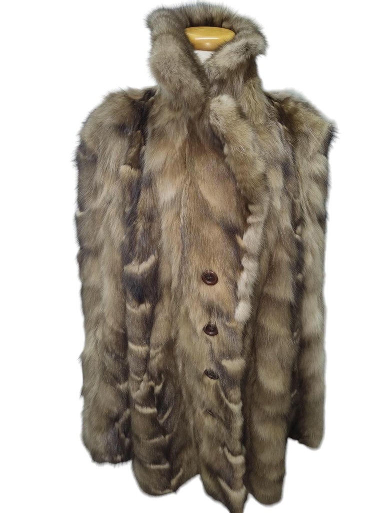 Men's Russian rare Tortora sable fur coat jacket size 44 ~no duties