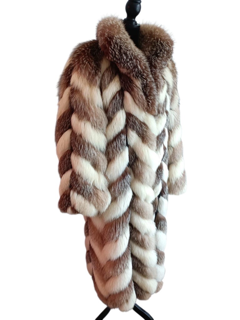 Mint Christian Dior sectional fox fur coat 10/M ~no duties
