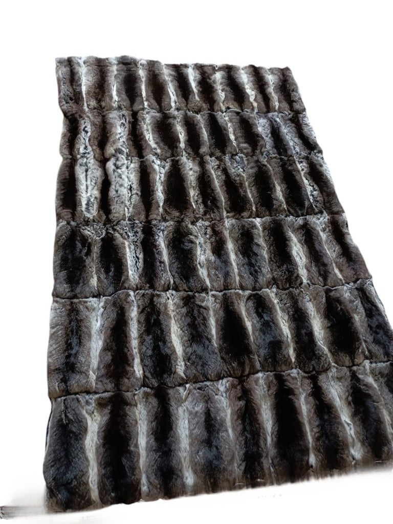Brand New Chinchilla Fur Blanket (Size 40"x60") Loro Piana ~no duties