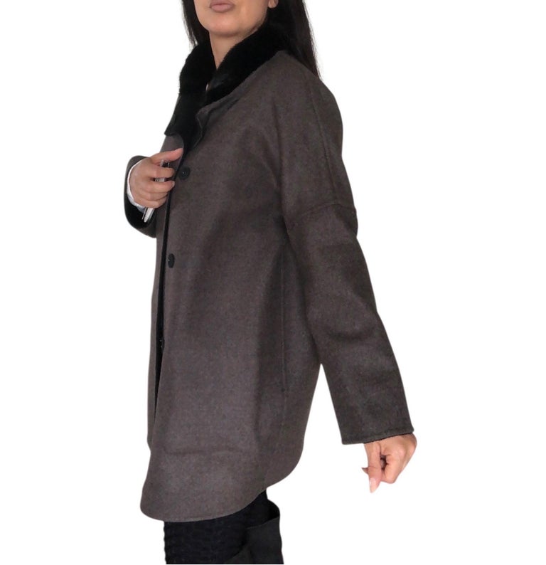 Brand new Loro Piana wool cashmere reversible coat 10/M ~no duties