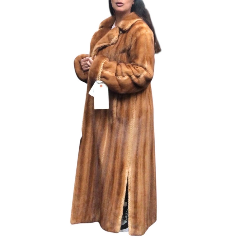 Brand new Jean Crissan whiskey female mink fur coat 8-10/M ~no duties