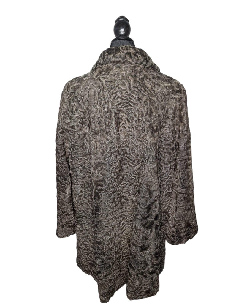 Birger Christensen silver Persian lamb fur coat size 12/M ~no duties