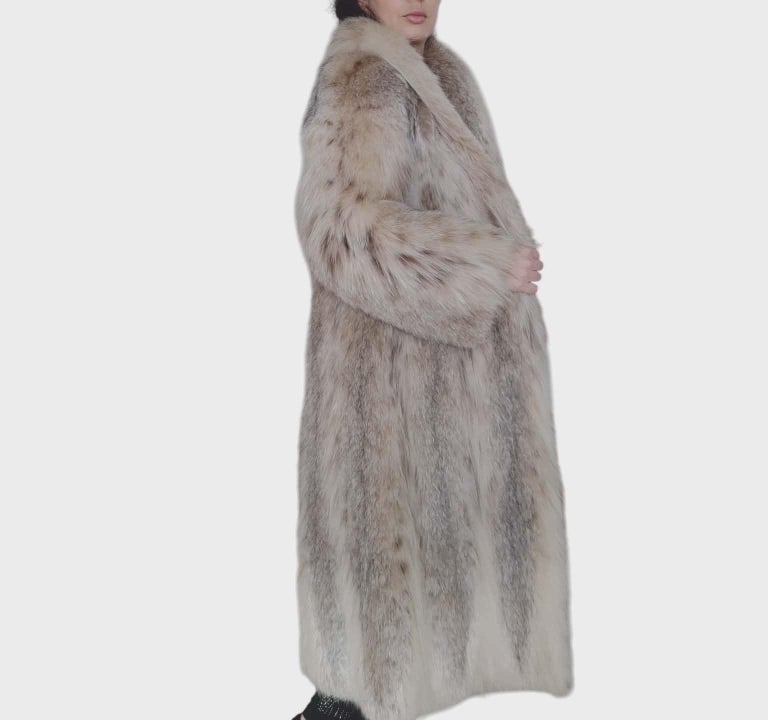 Mint Revillon Lynx fur coat 6/S ~no duties