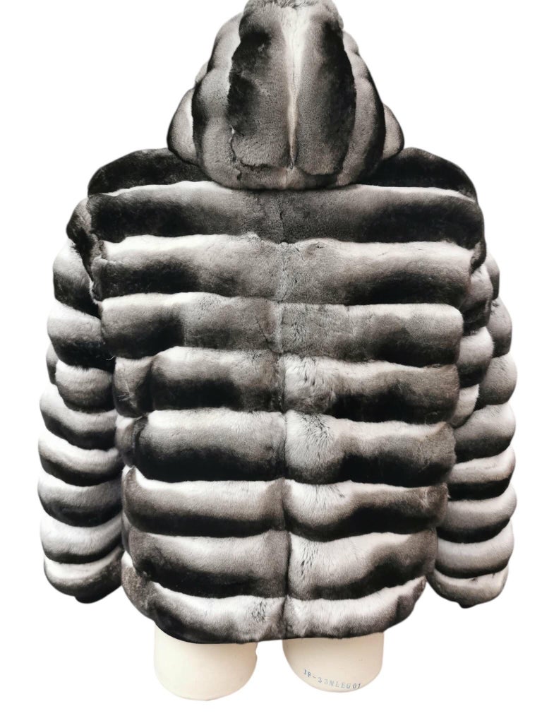 Brand new reversible leather chinchilla fur coat jacket men’s 44 ~no duties