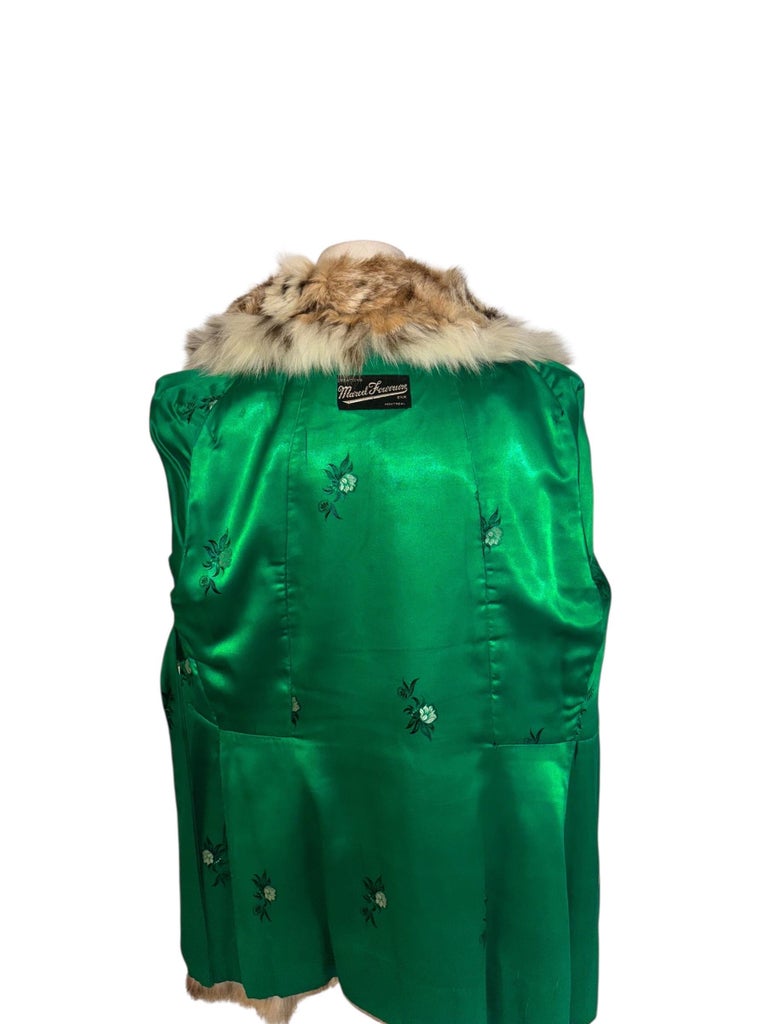 Mint bobcat lynx fur coat size 4-6 ~no duties