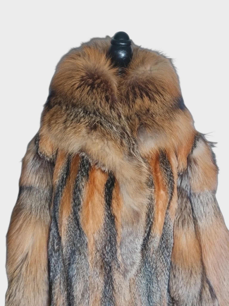 Brand new American gray fox fur coat size 14-18 L ~not duties