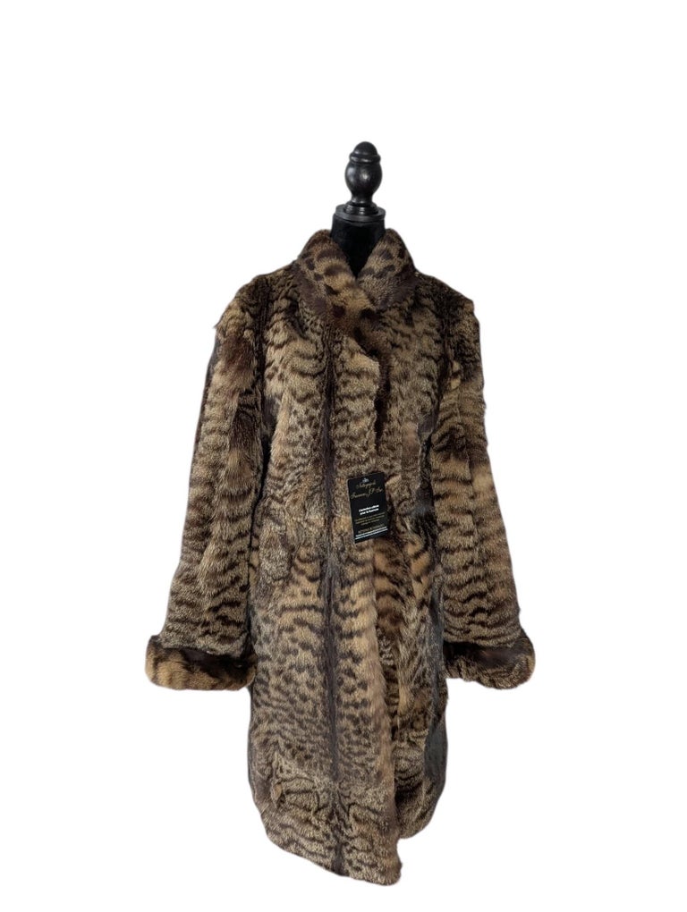 European wild cat fur coat size 18 ~no duties