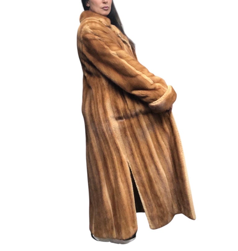 Brand new Jean Crissan whiskey female mink fur coat 8-10/M ~no duties