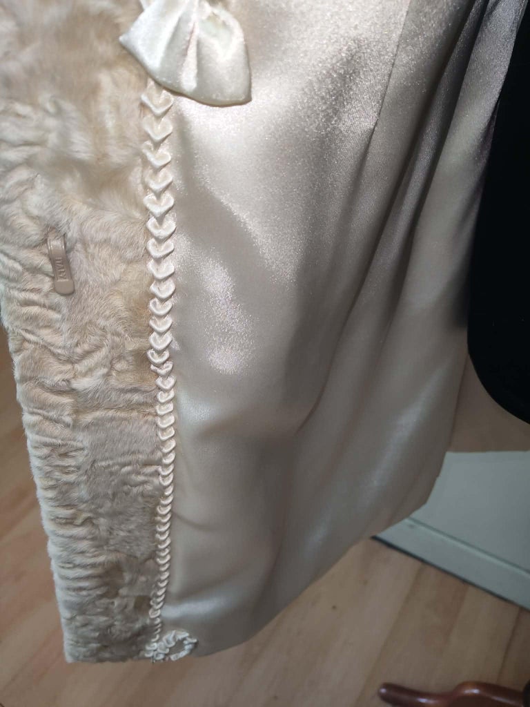 Birger Christensen cream swarkara fur coat size 6/S fits 8/M ~no duties
