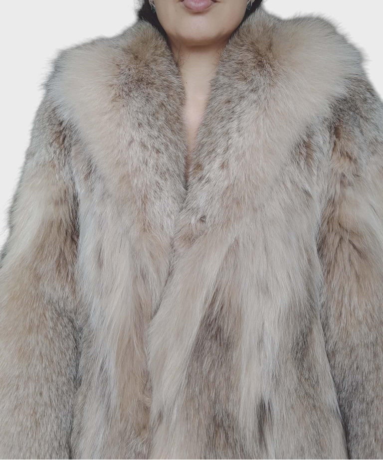 Mint Revillon Lynx fur coat 6/S ~no duties