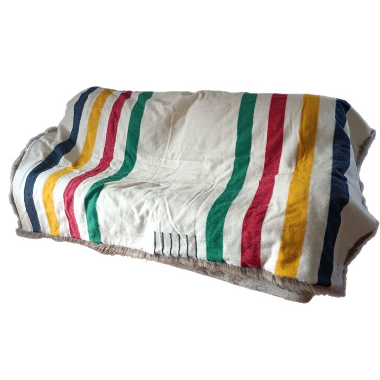 Hudson Bay coyote Fur Blanket (huge throw 90"x60") ~no duties